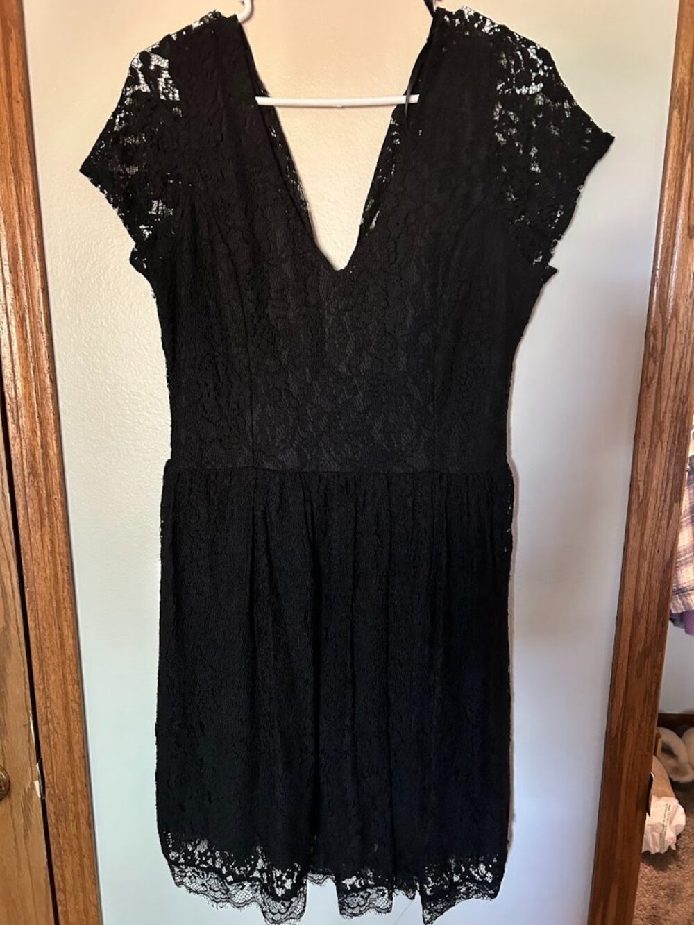 Maurices Size 15/16 Black Lace Open Back Dress